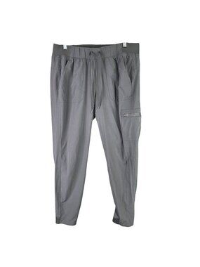 Mens Champion Gray Jogger Pants Elastic Waist 28" Inseam Drawstring Size L